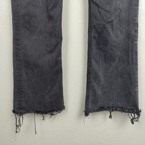 Reformation Flood & Flare Jeans Womens 25 Kick Boot Suez Black Wash Raw Hem - Picture 6 of 10